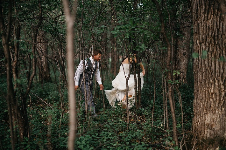 Sara Jared Backyard Fargo Woodland Wedding  Two Birds 